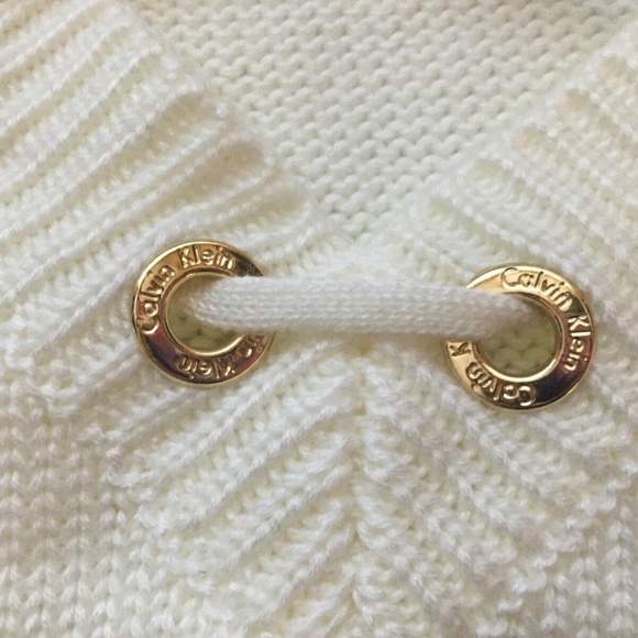 NWT Calvin Klein Women's White Laced-Up Grommet Mix Sweater Plus Size 1X - Picture 12 of 13